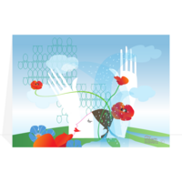 2x Greeting card: Flow